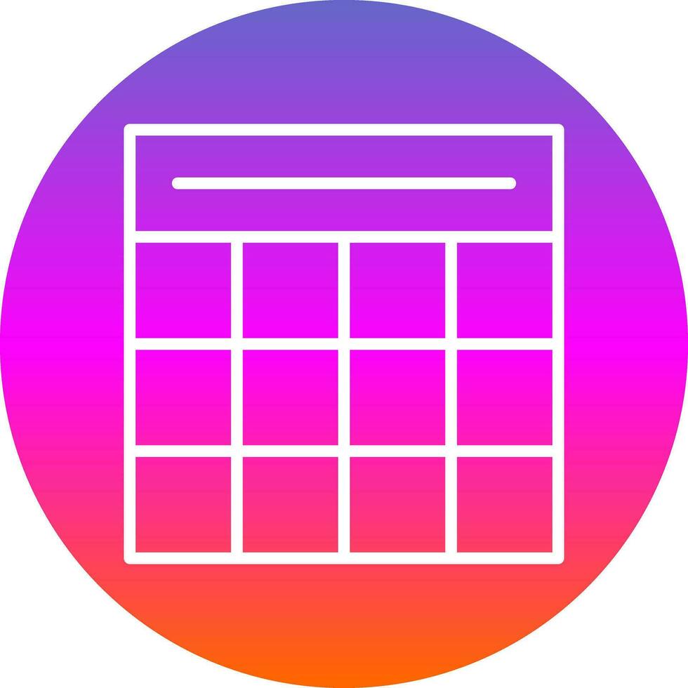 Table Grid Vector Icon Design