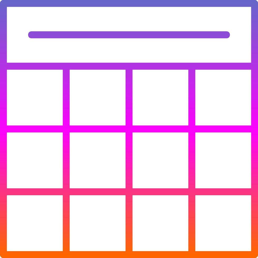 Table Grid Vector Icon Design