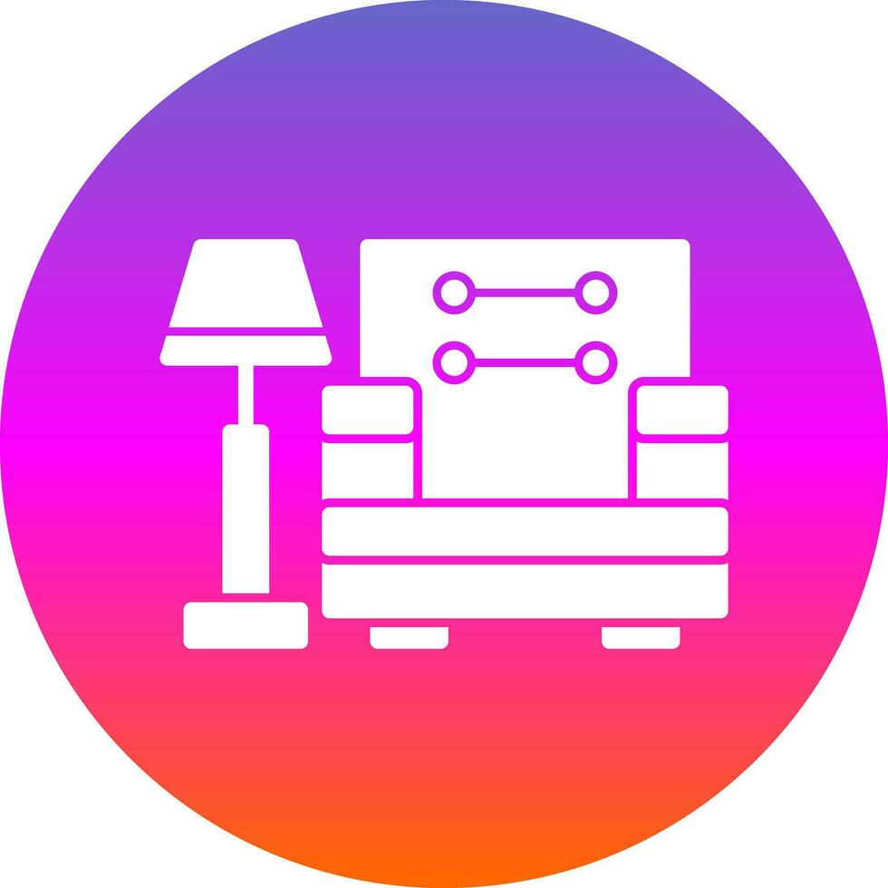 Armchair With Lamp Vector Icon Design