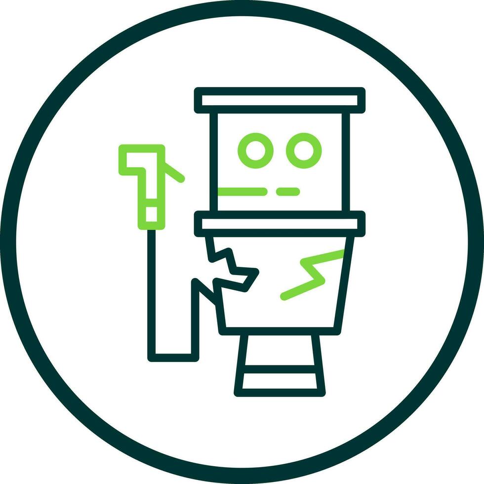 Damage Toilet Vector Icon Design