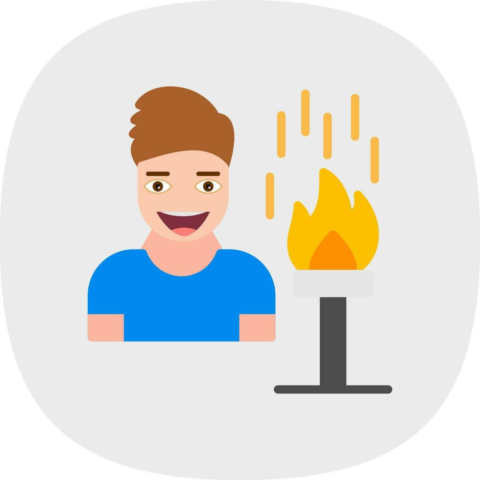 Fire eater man Vector Icon Design