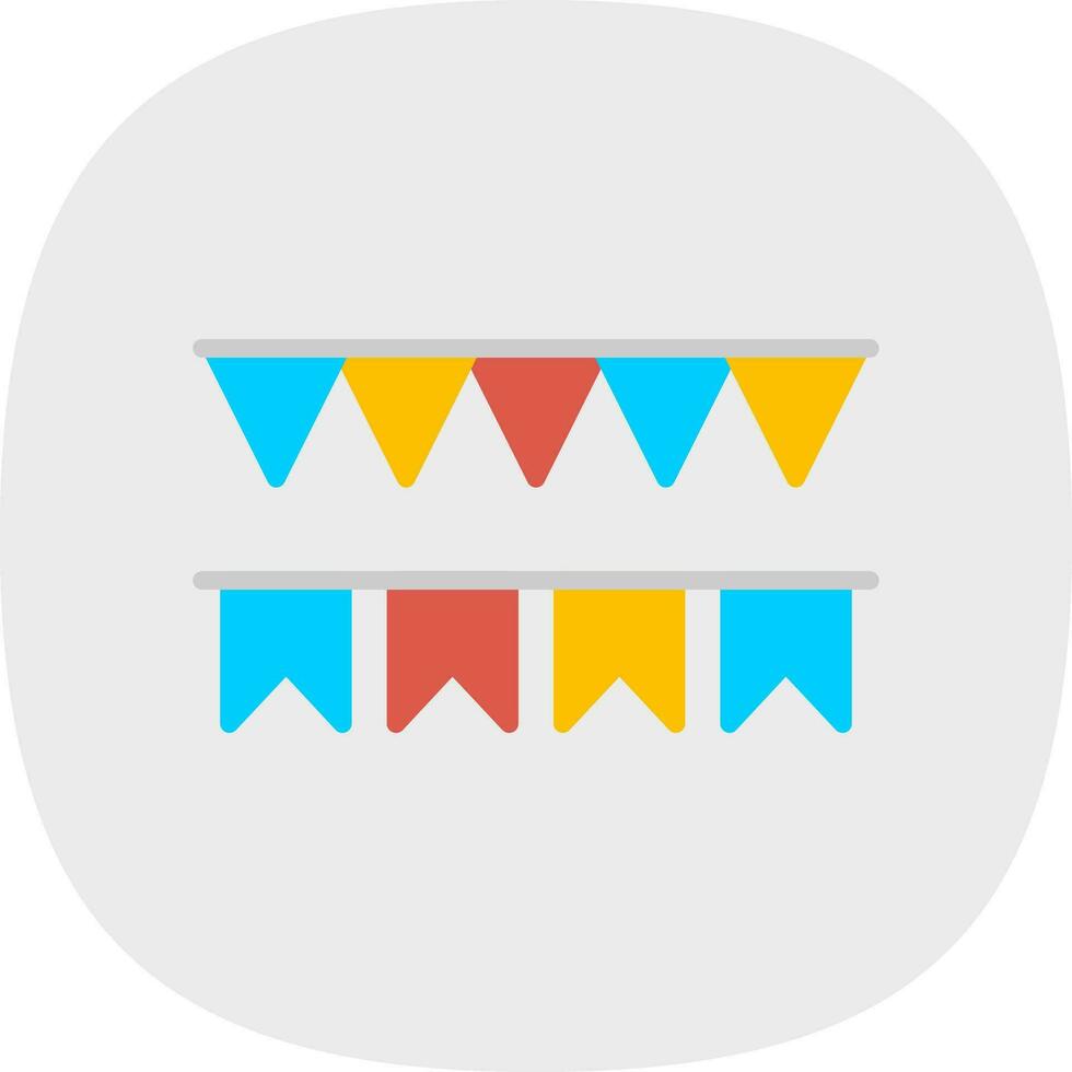 Decorative flag Vector Icon Design