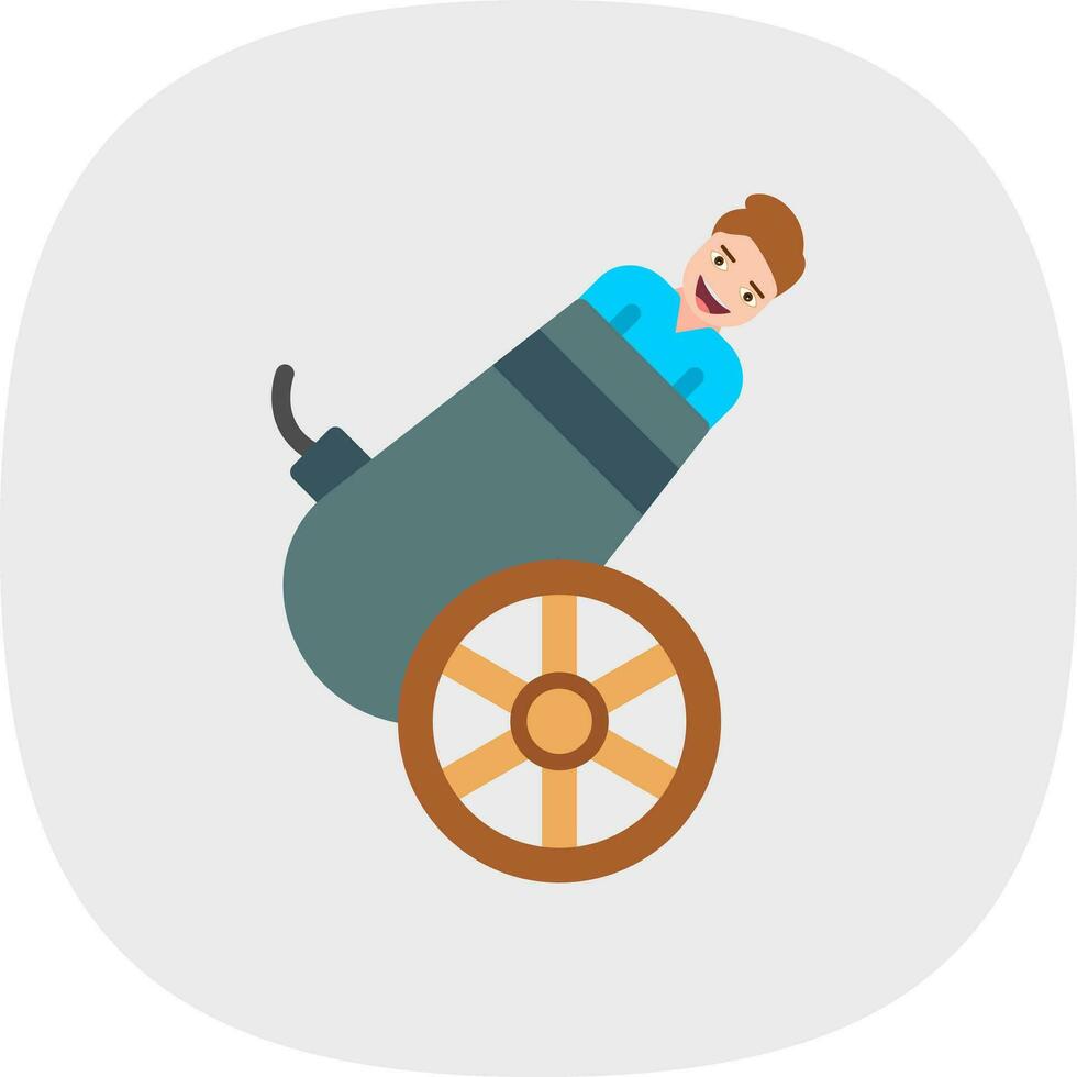 Human cannonball Vector Icon Design