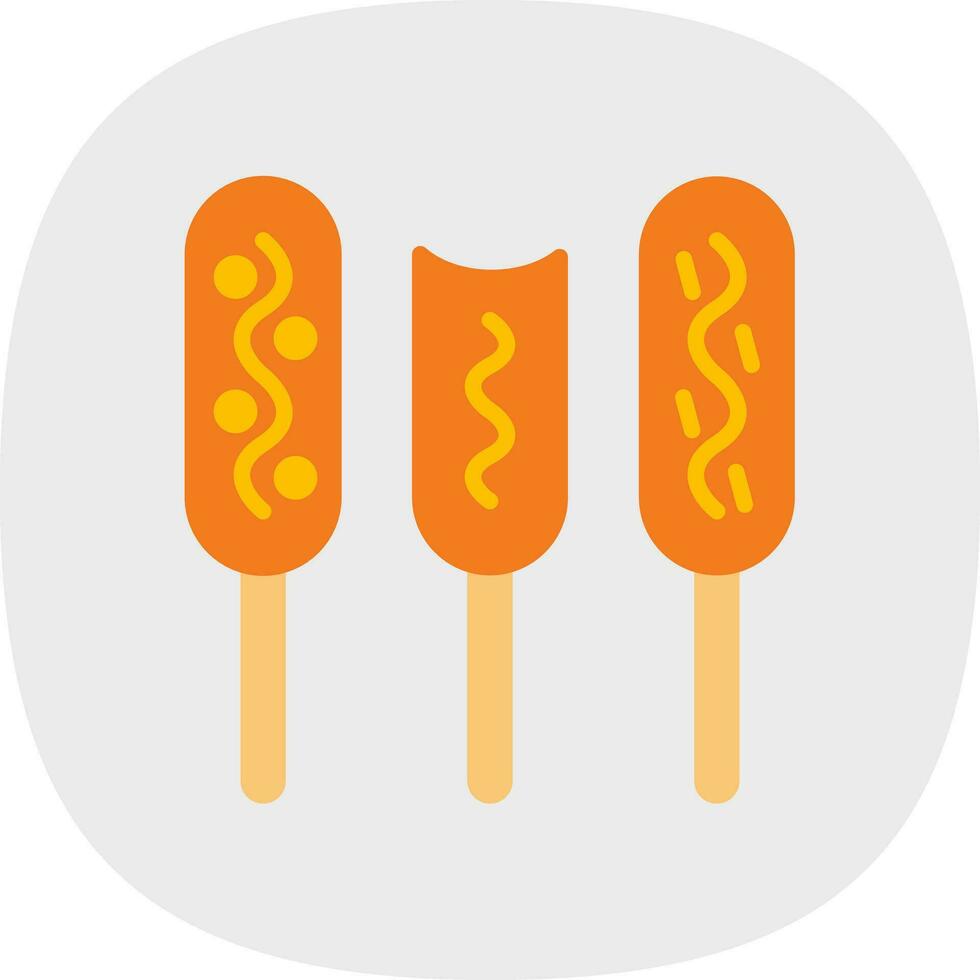 Corn dog Vector Icon Design