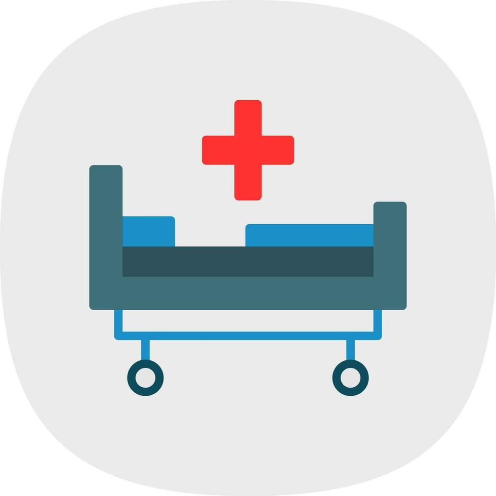 Hospital bed Vector Icon Design