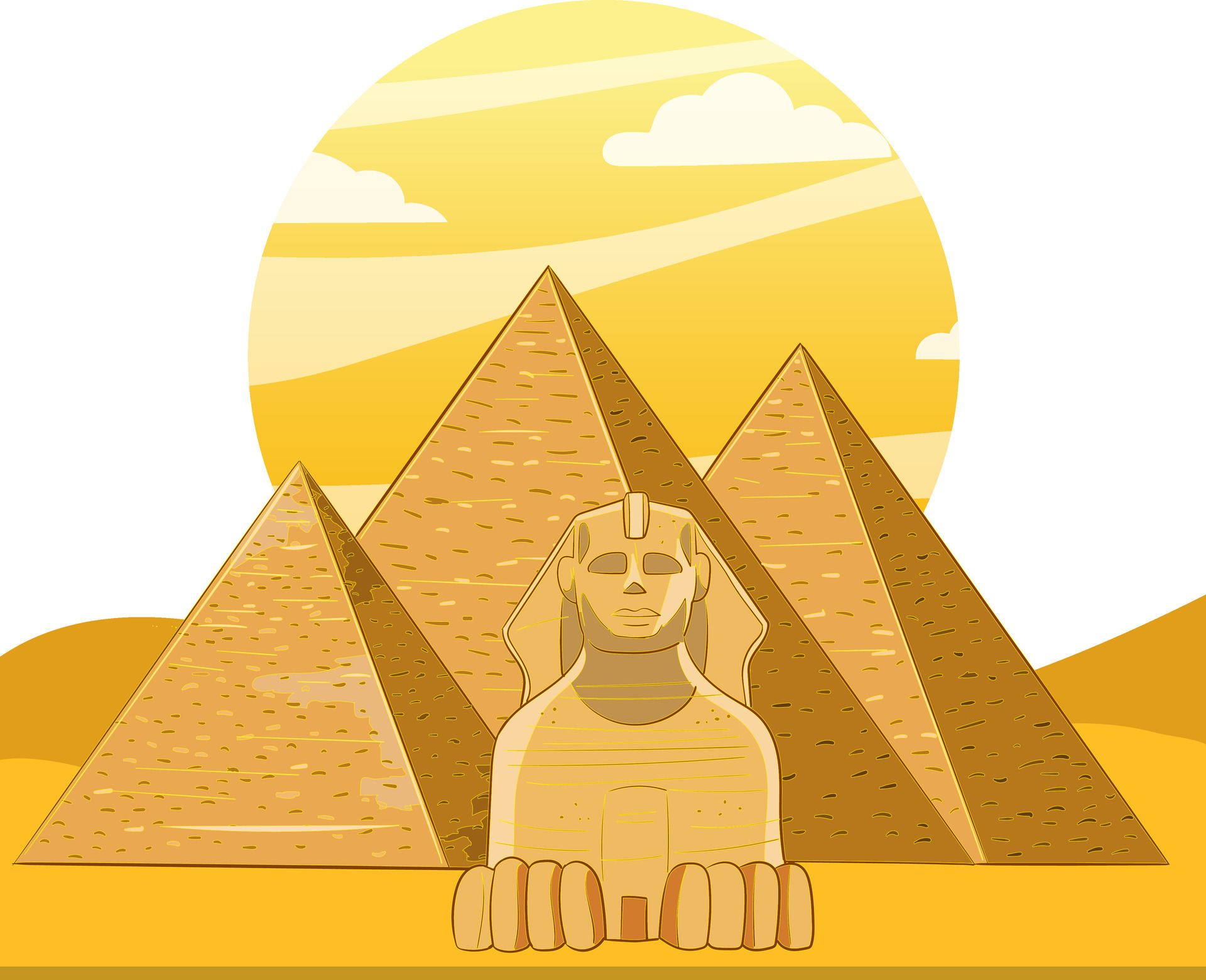 ancient egyptian and pyramids cartoon vector 25995086 Vector Art at ...