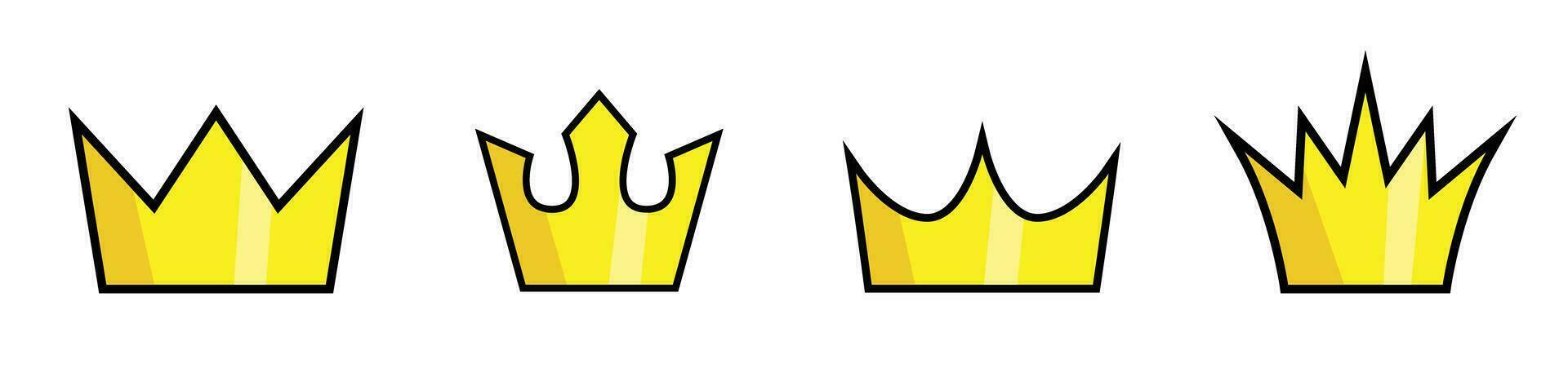 gold crown icon jewelry king vector