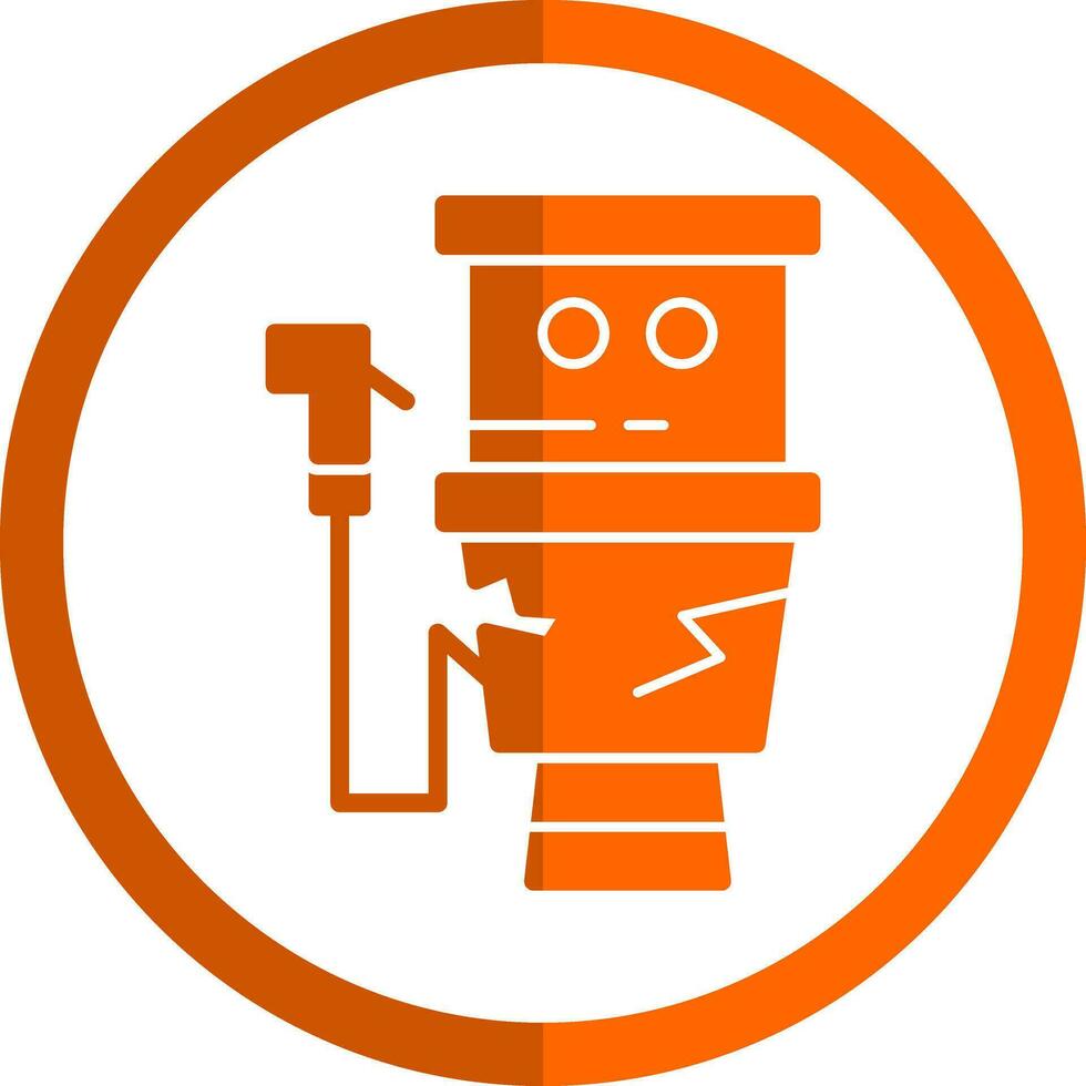 Damage Toilet Vector Icon Design