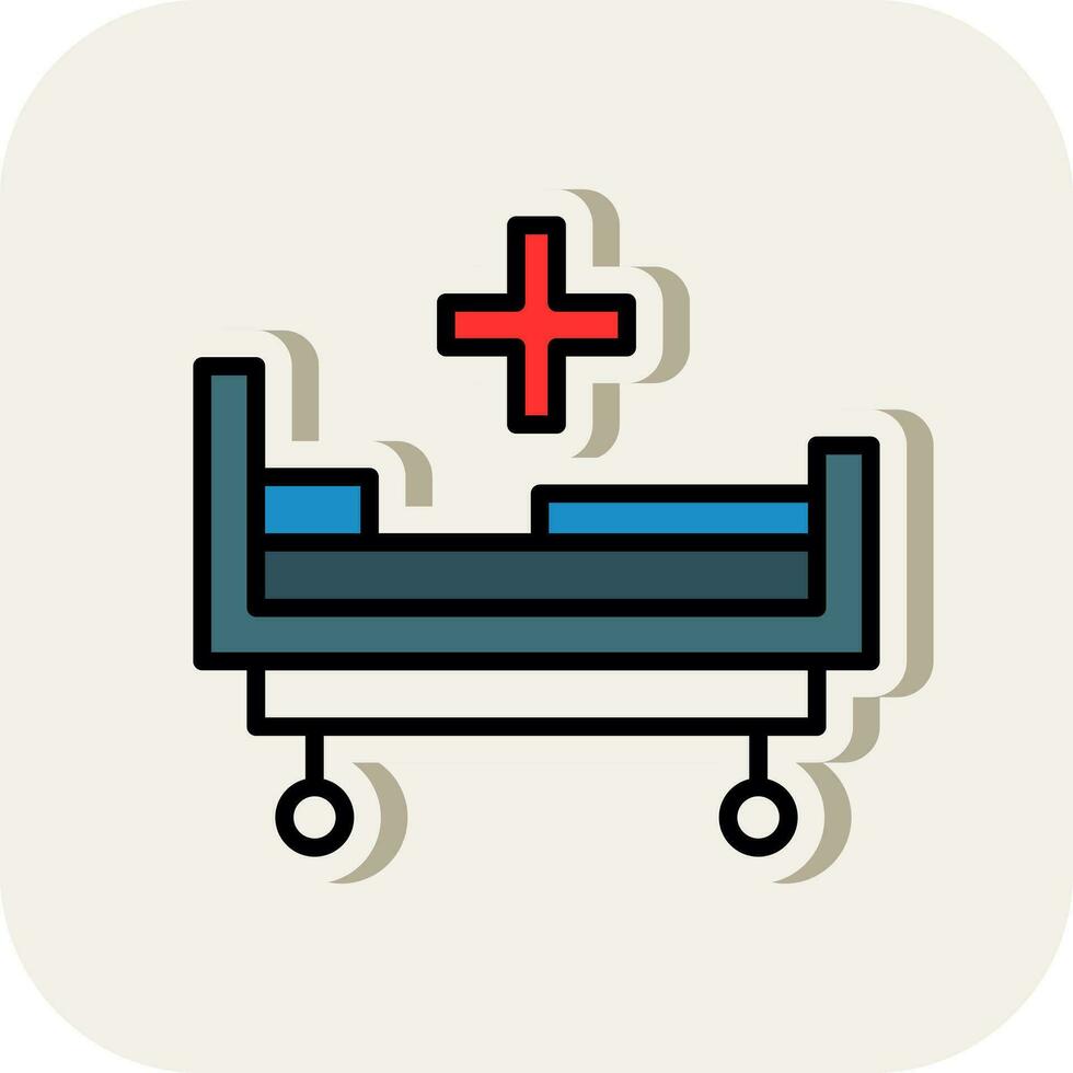 Hospital bed Vector Icon Design