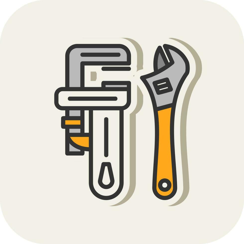 Pipe wrench Vector Icon Design