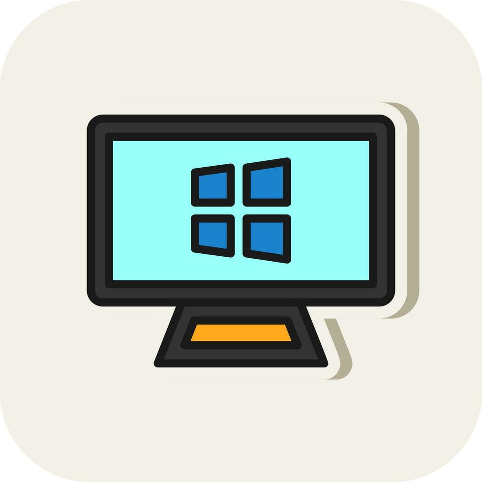 Desktop Monitor Vector Icon Design