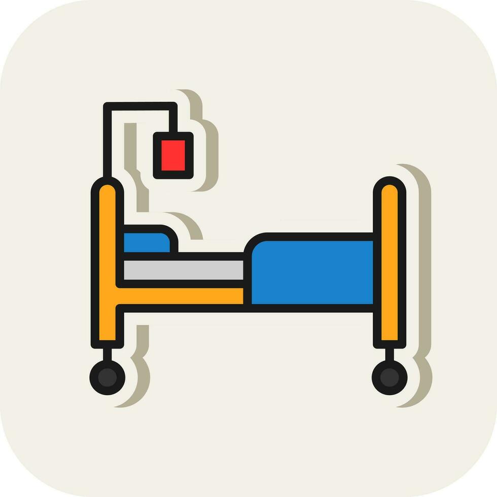 Hospital bed Vector Icon Design