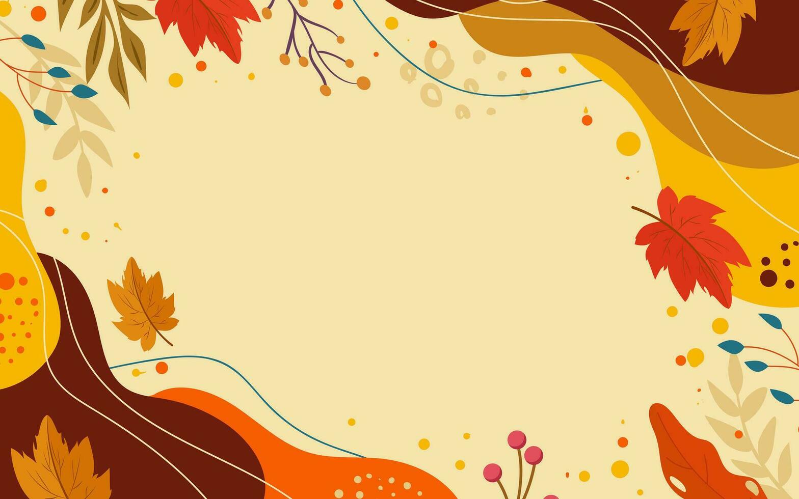 Hello Autumn Leaves Background vector