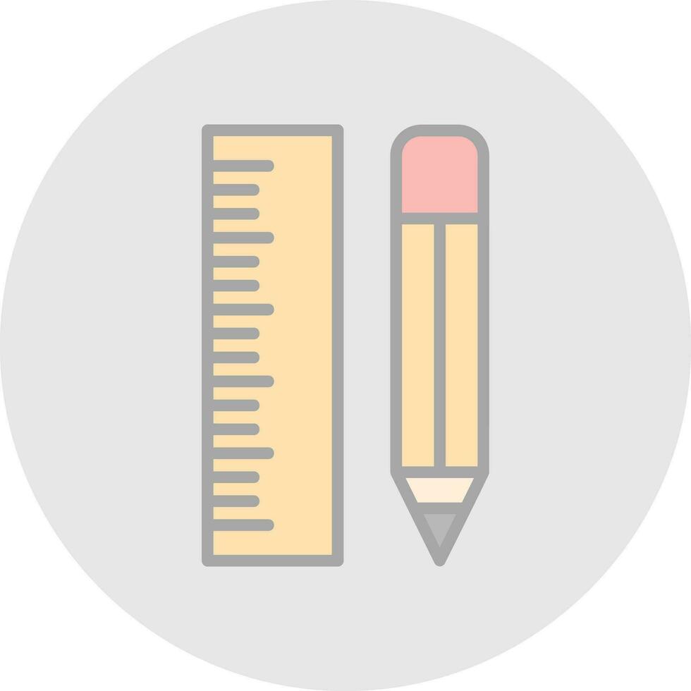 Ruler and pencil Vector Icon Design