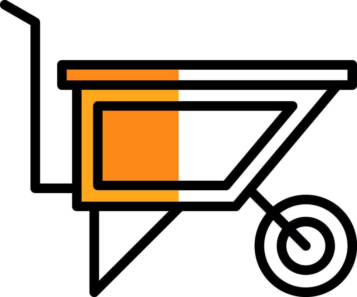 Wheelbarrow Vector Icon Design