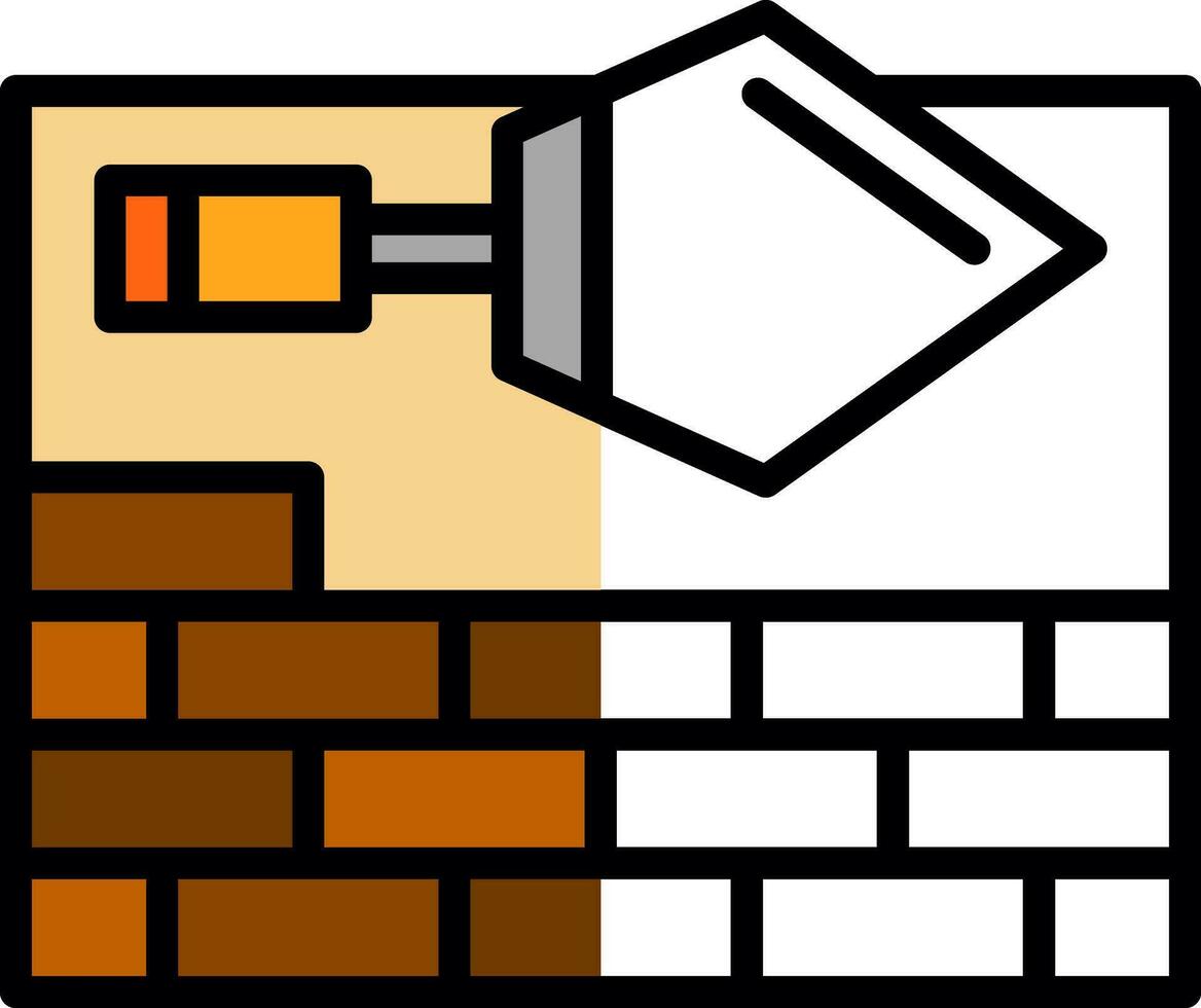 Brick Plastering Vector Icon Design