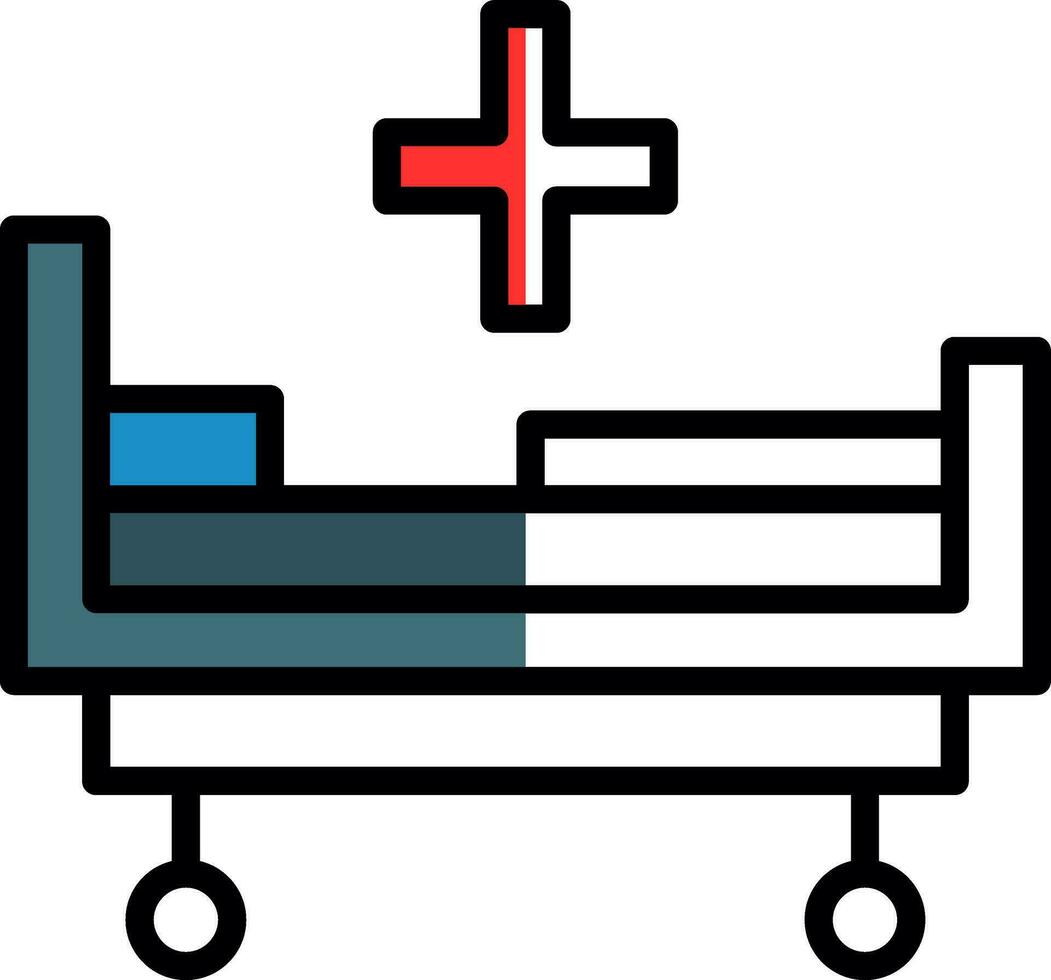 Hospital bed Vector Icon Design
