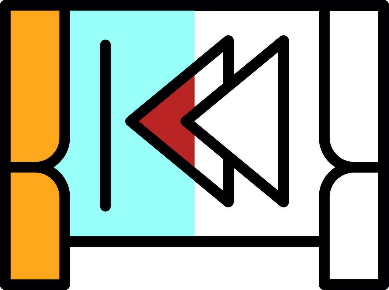 Backward Vector Icon Design