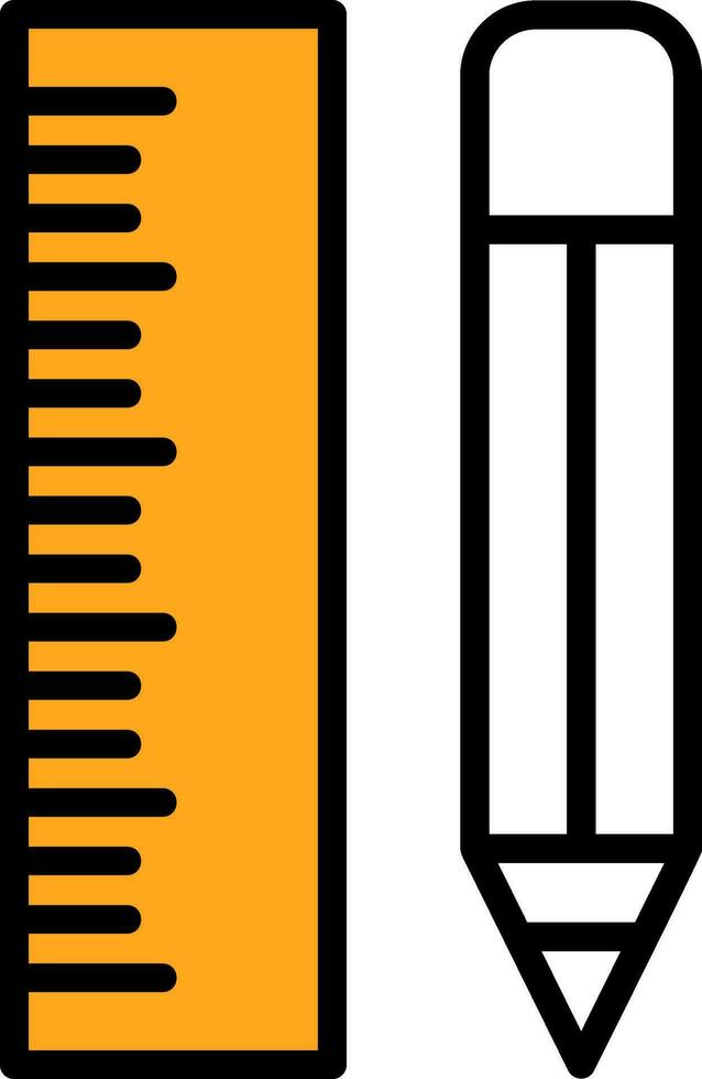 Ruler and pencil Vector Icon Design