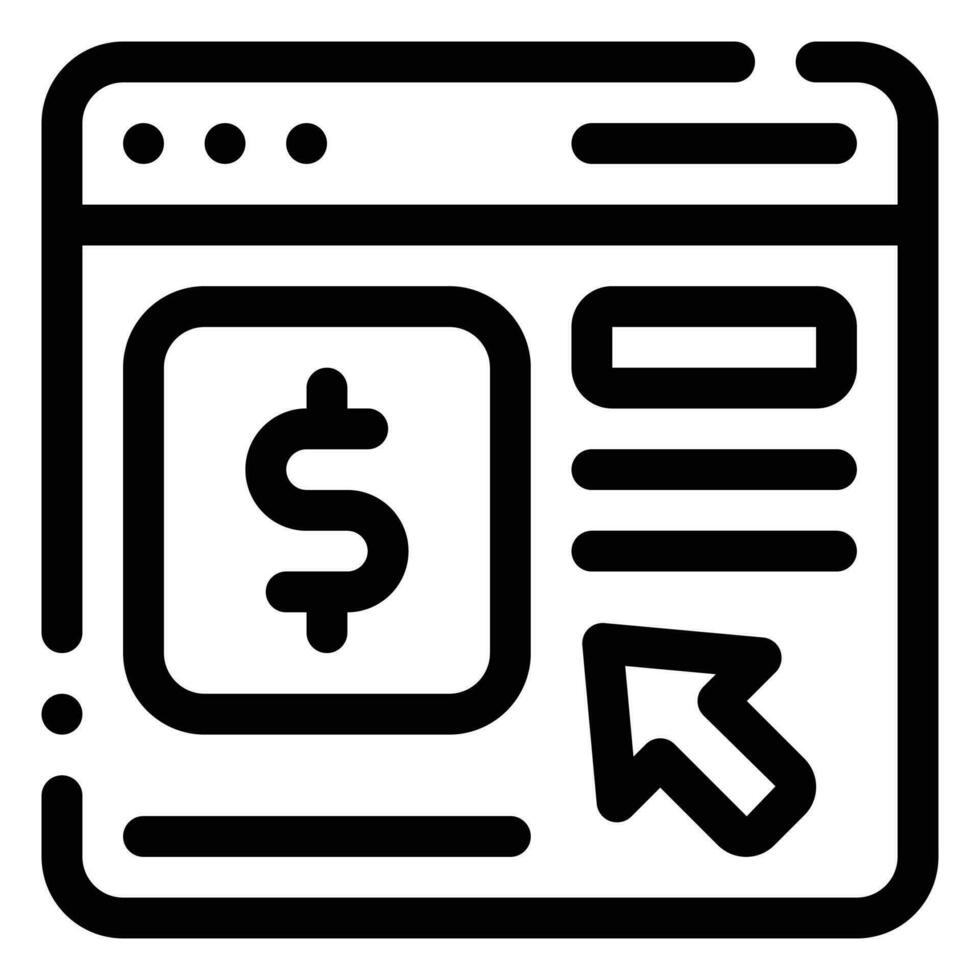 Pay Per Click Icon. Digital marketing concept. Outline icon vector