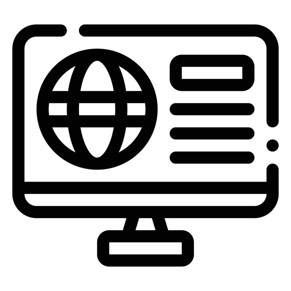 Globe Icon. Digital marketing concept. Outline icon vector
