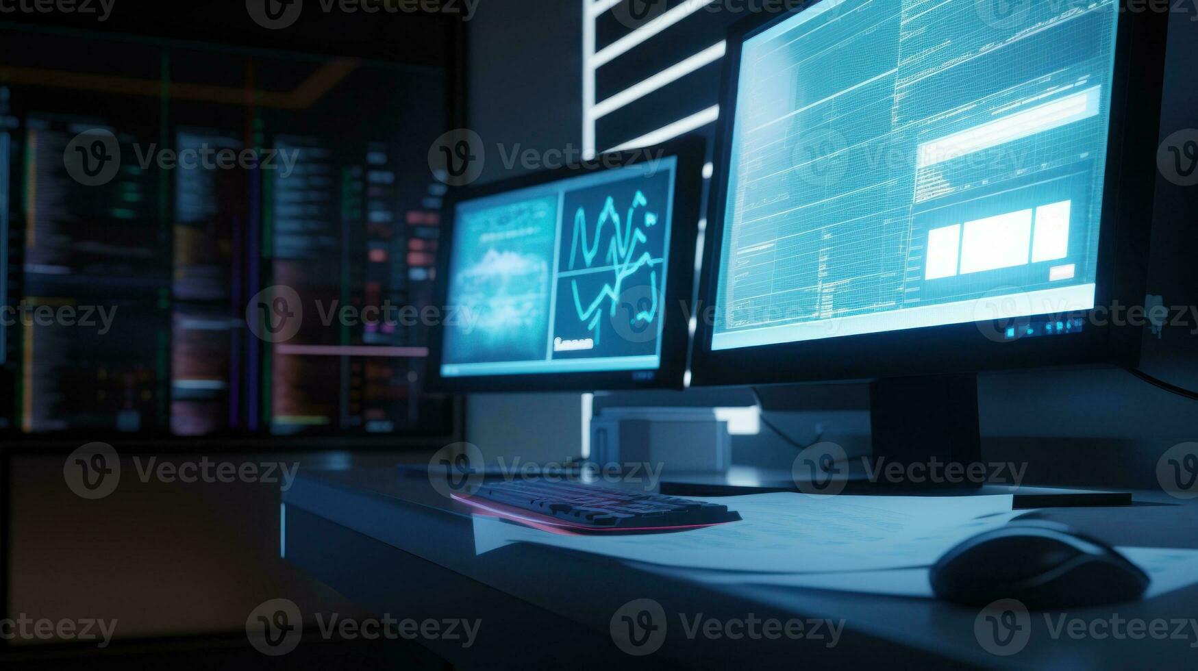 A digital healthcare records system experiencing a data breach photo