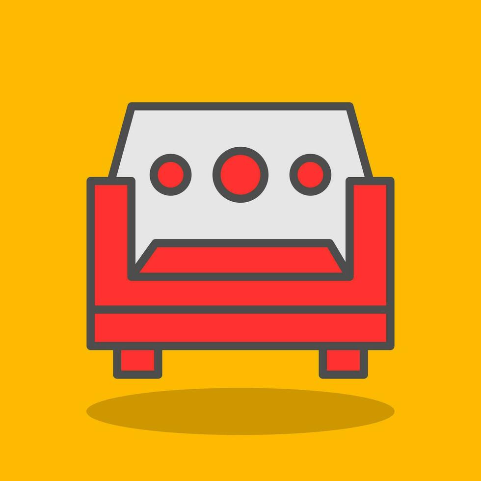 Single Seat Sofa Vector Icon Design
