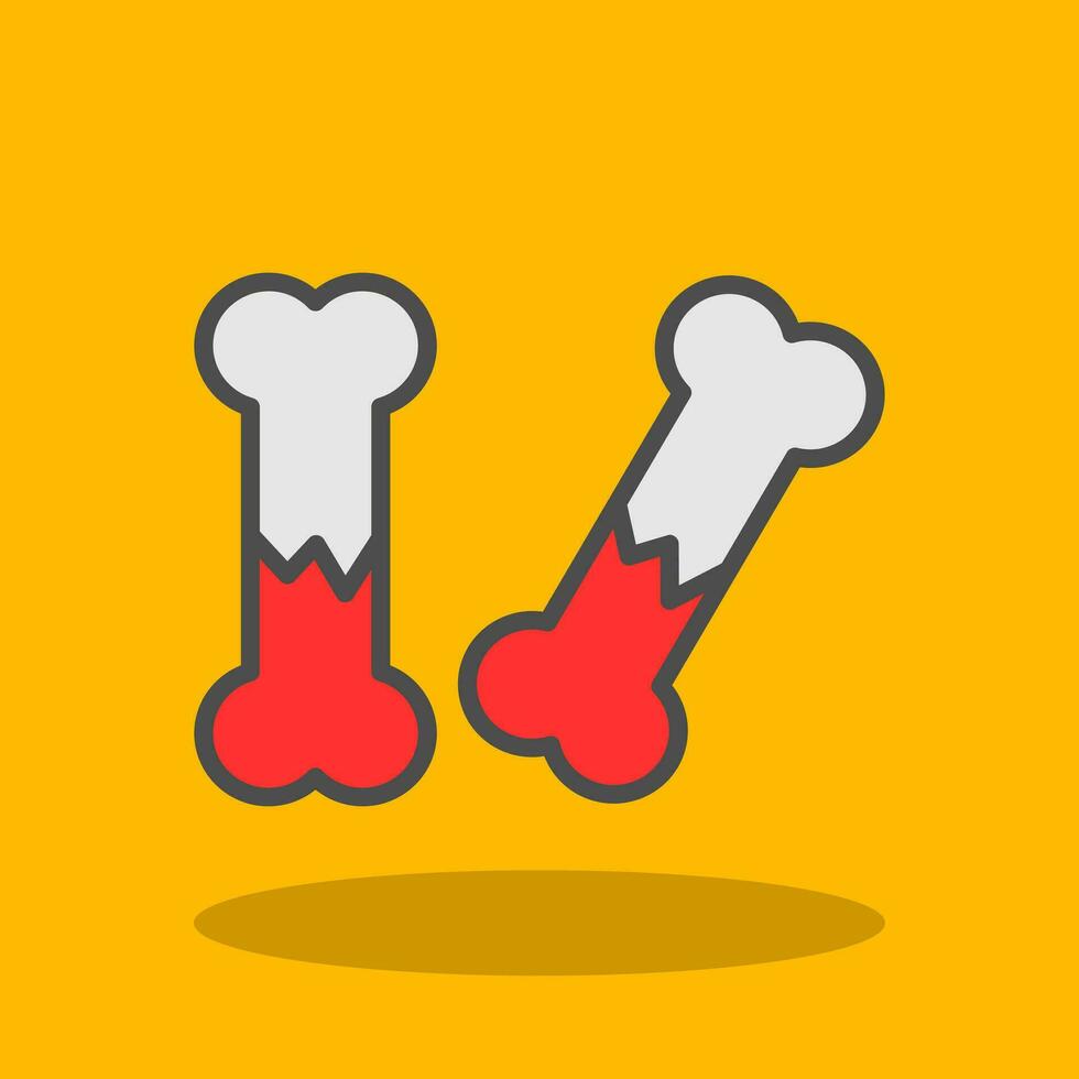 Broken bone Vector Icon Design