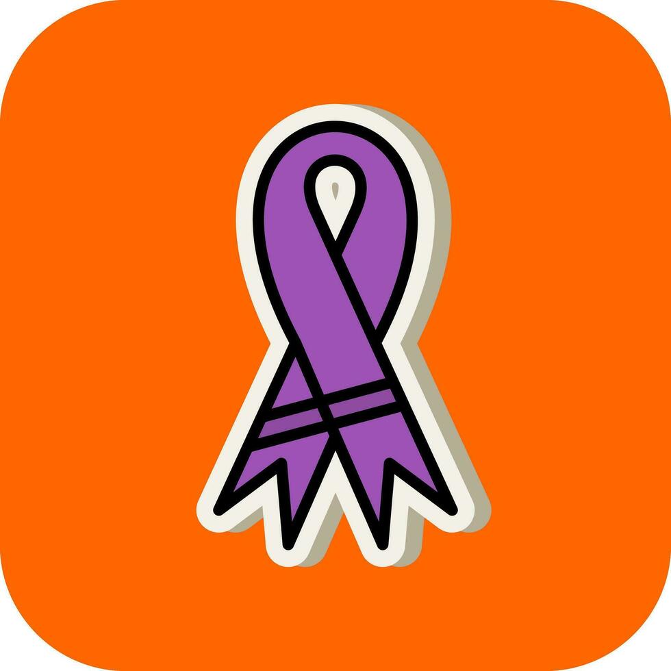 Purple ribbon Vector Icon Design