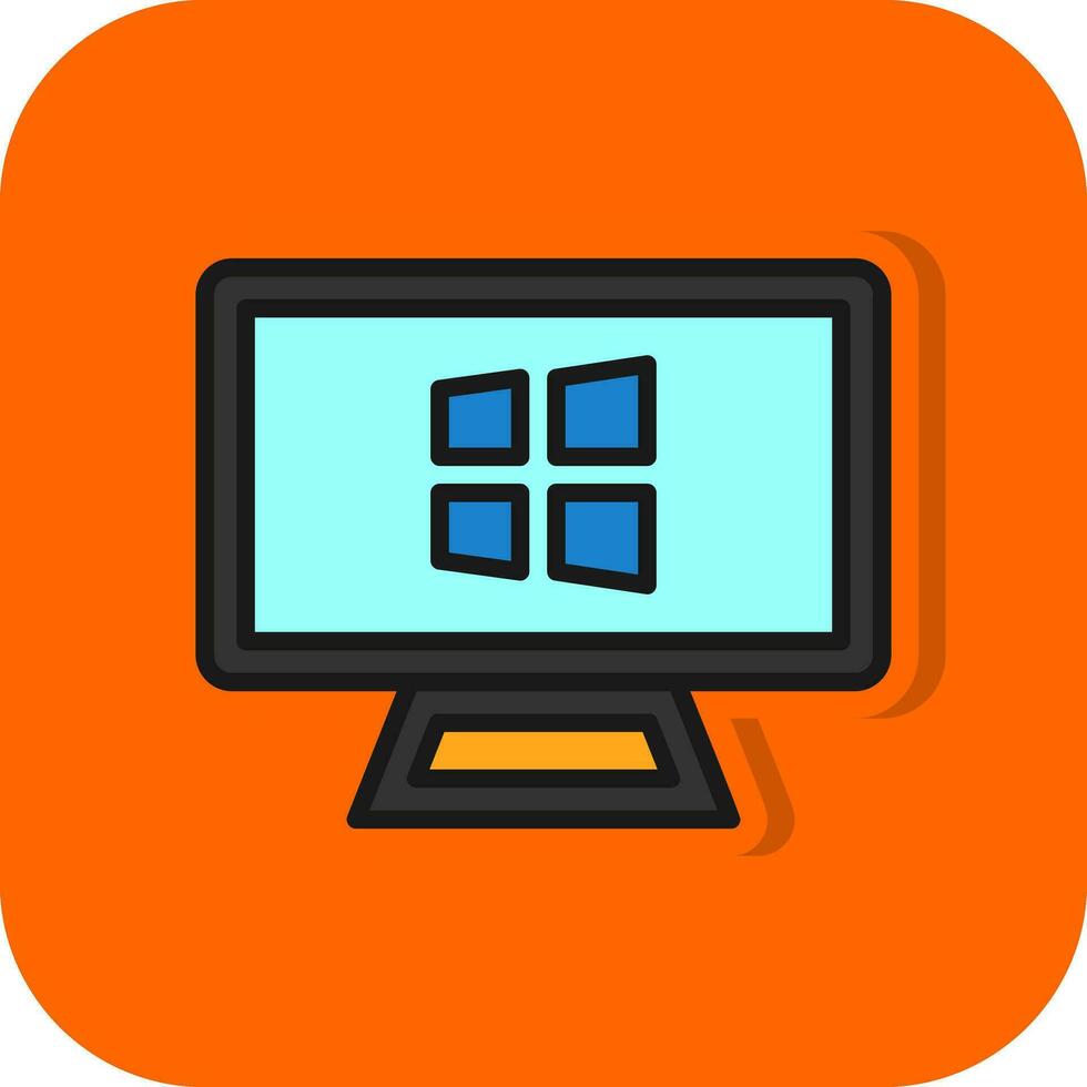 Desktop Monitor Vector Icon Design