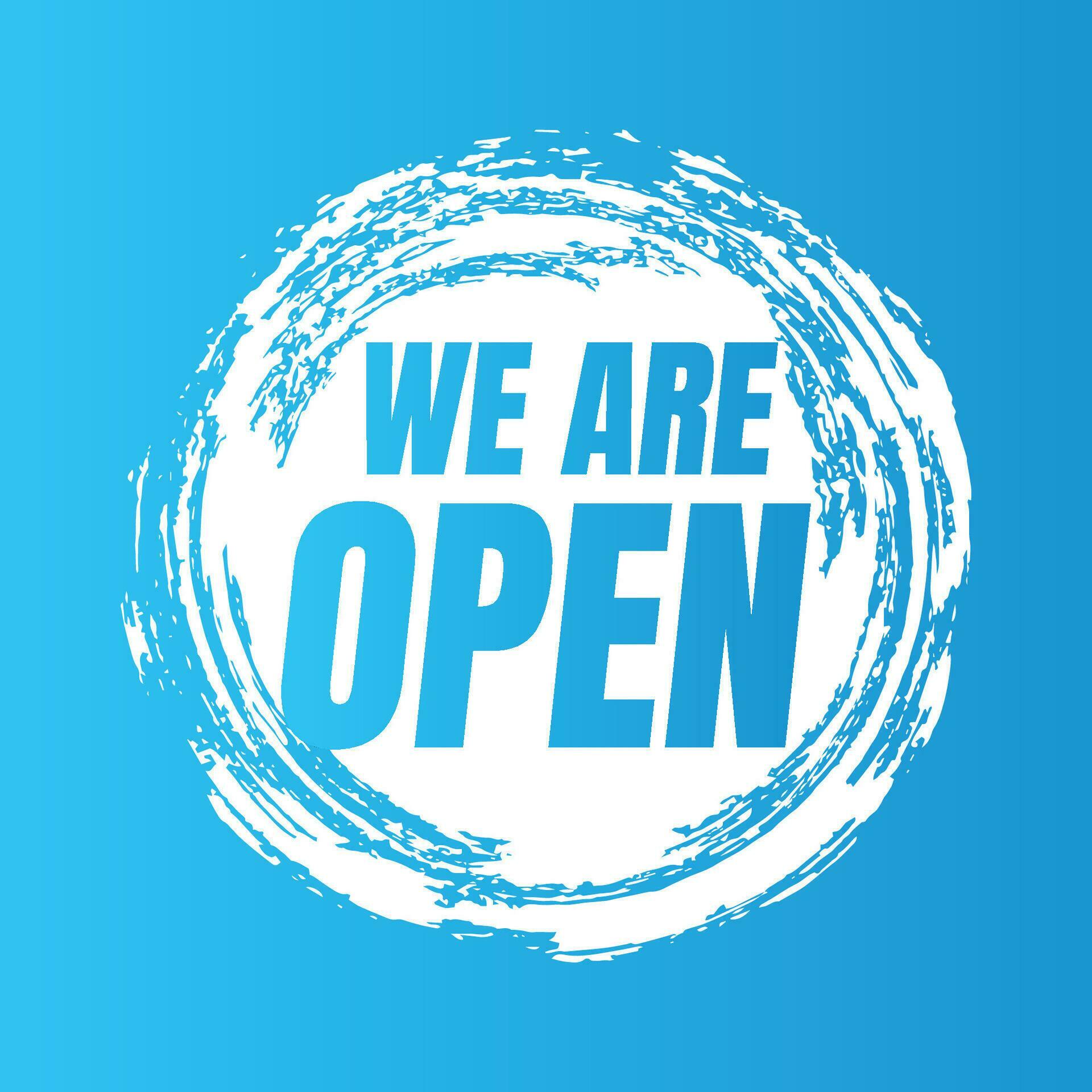 We are open today sign design, We are open now social media post icon