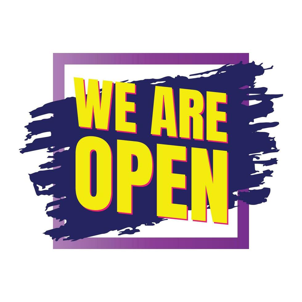 We are open today sign design, We are open now social media post icon, We are open tonight restaurant signboard vector