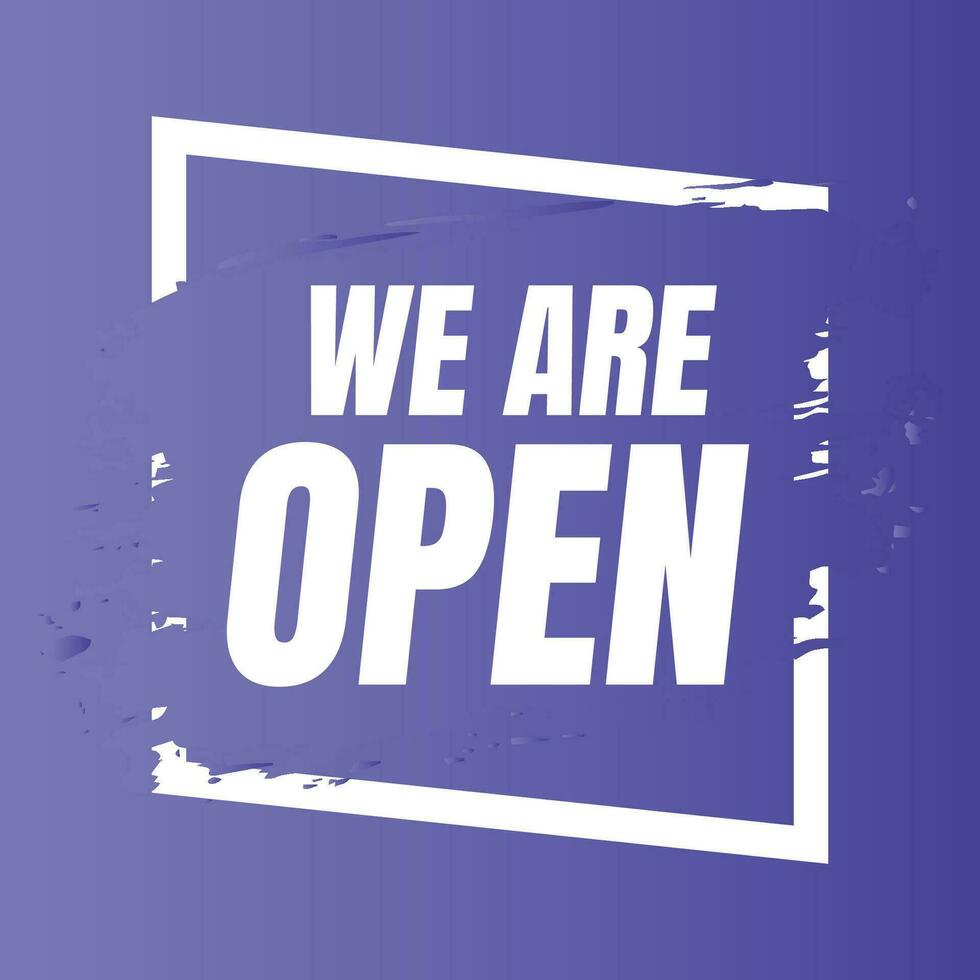 We are open today sign design, We are open now social media post icon, We are open tonight restaurant signboard vector