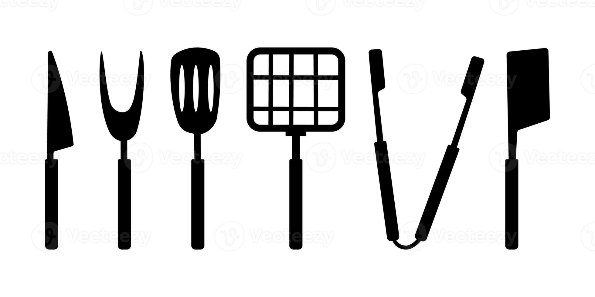 kitchen utensils bbq grill cook black white photo