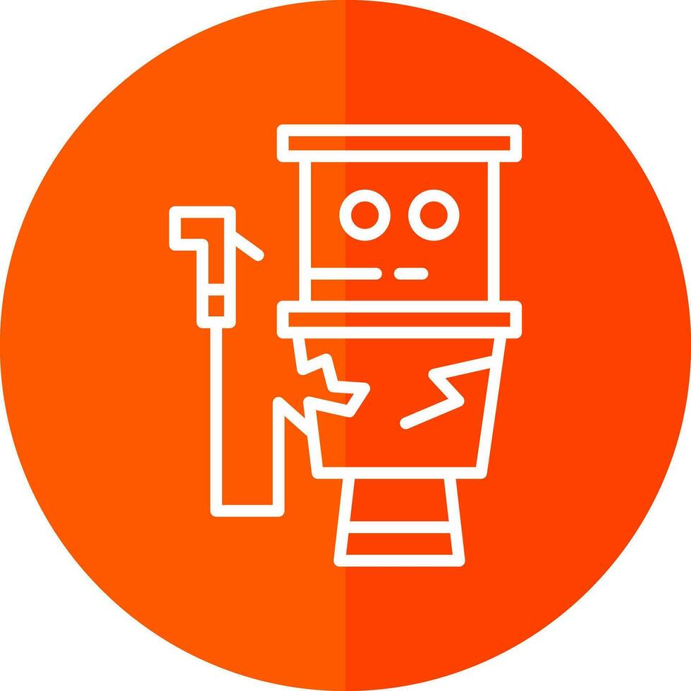 Damage Toilet Vector Icon Design