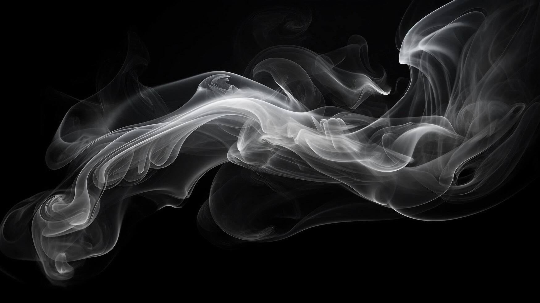 White smoke on black background, Generative AI photo