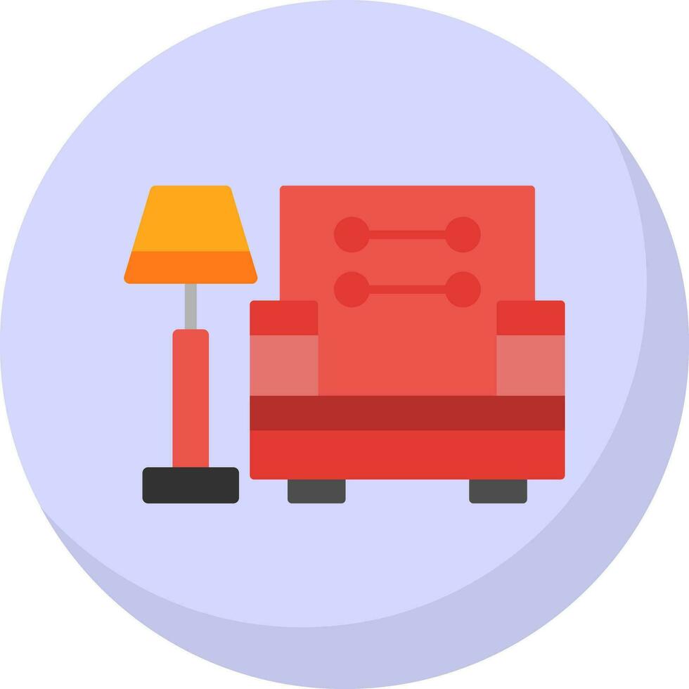 Armchair With Lamp Vector Icon Design