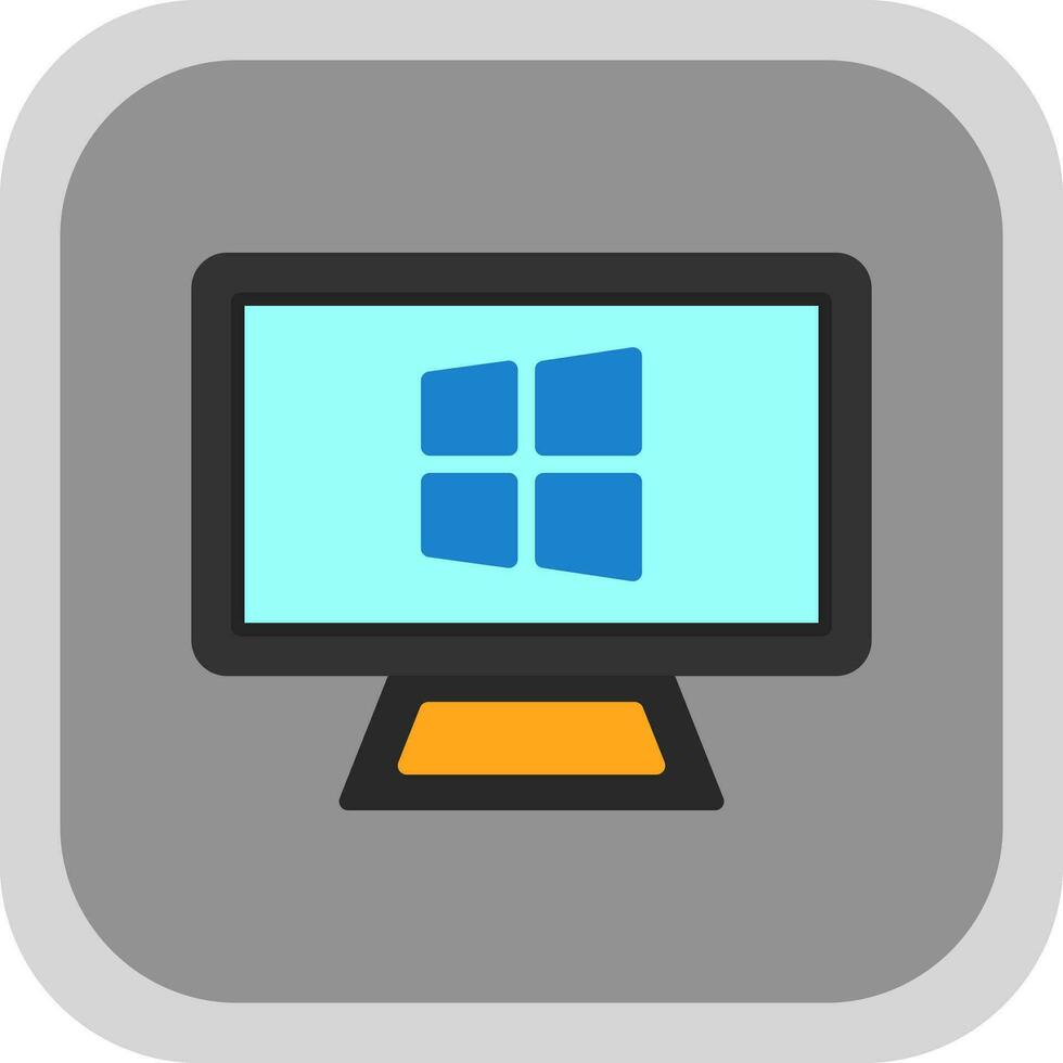 Desktop Monitor Vector Icon Design