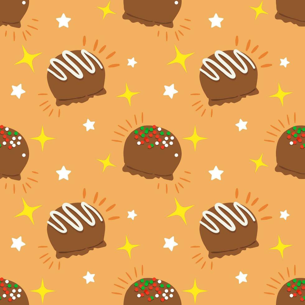 Seamless vector pattern with desserts.