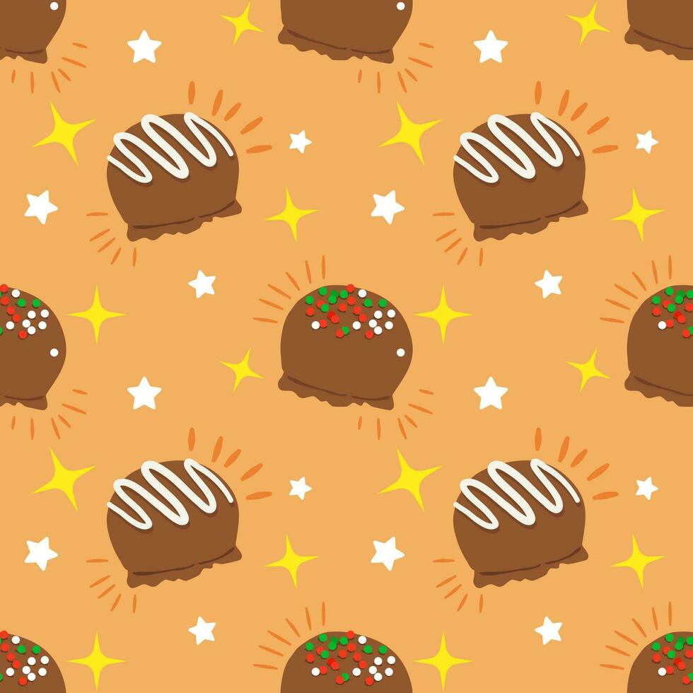 Seamless vector pattern with desserts.