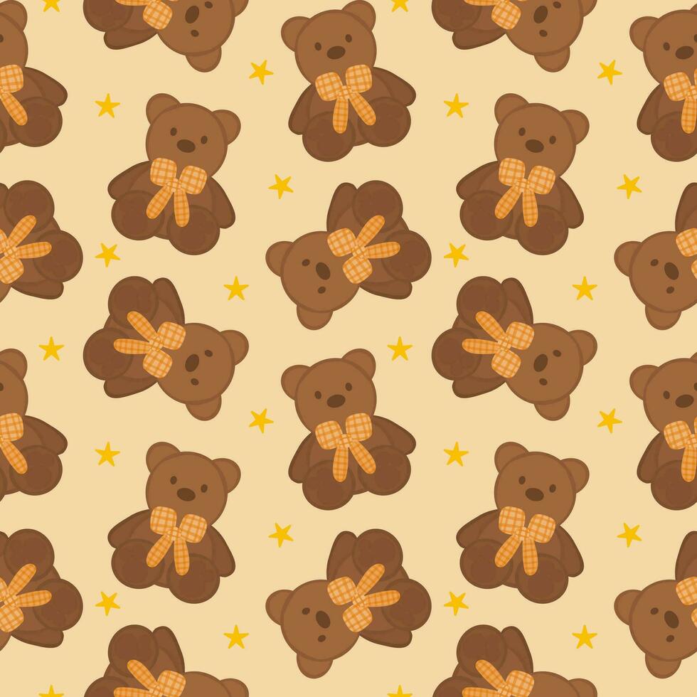 Patterns for children. seamless pattern with teddy bears vector