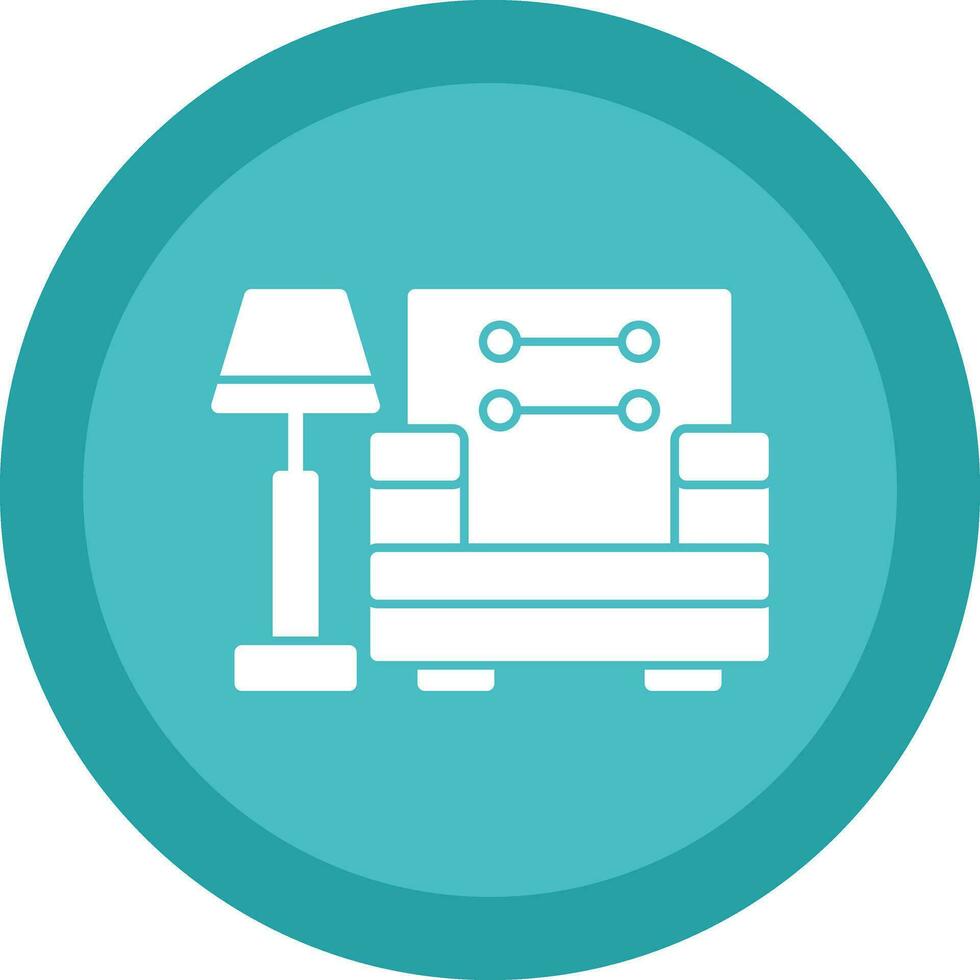 Armchair With Lamp Vector Icon Design