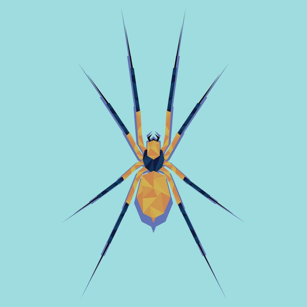 poligonal araña en un azul antecedentes vector