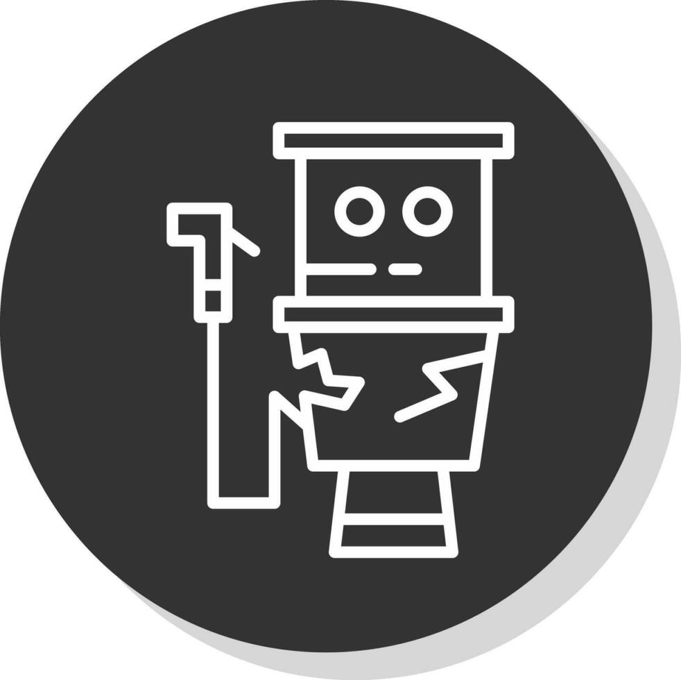 Damage Toilet Vector Icon Design