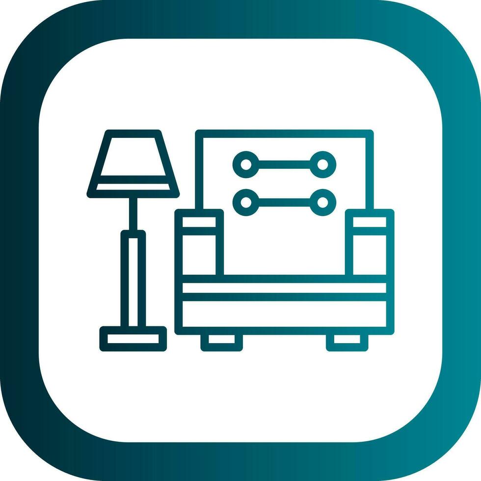 Armchair With Lamp Vector Icon Design