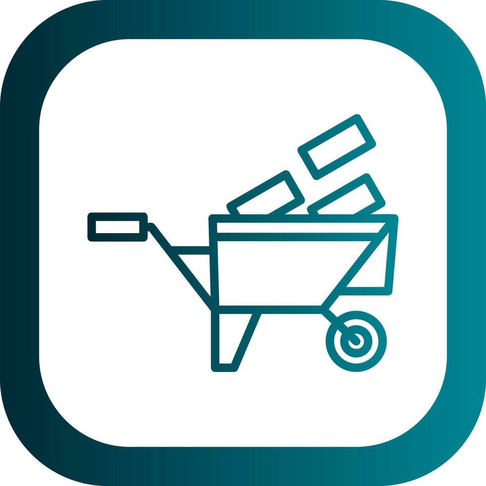 Wheelbarrow Vector Icon Design