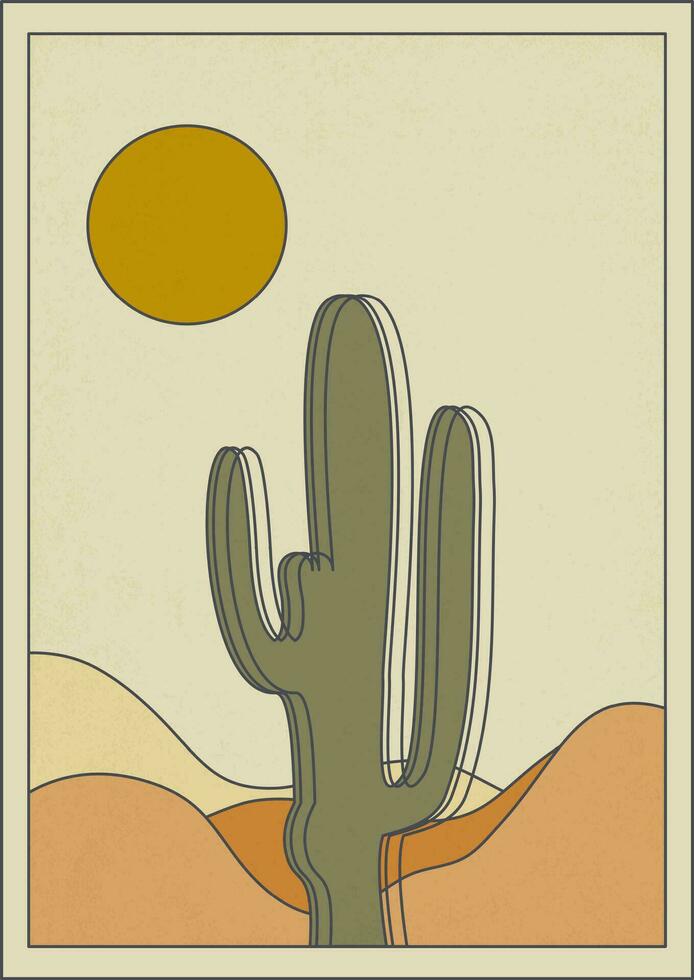 resumen contemporáneo estético Desierto paisaje con textura. vector