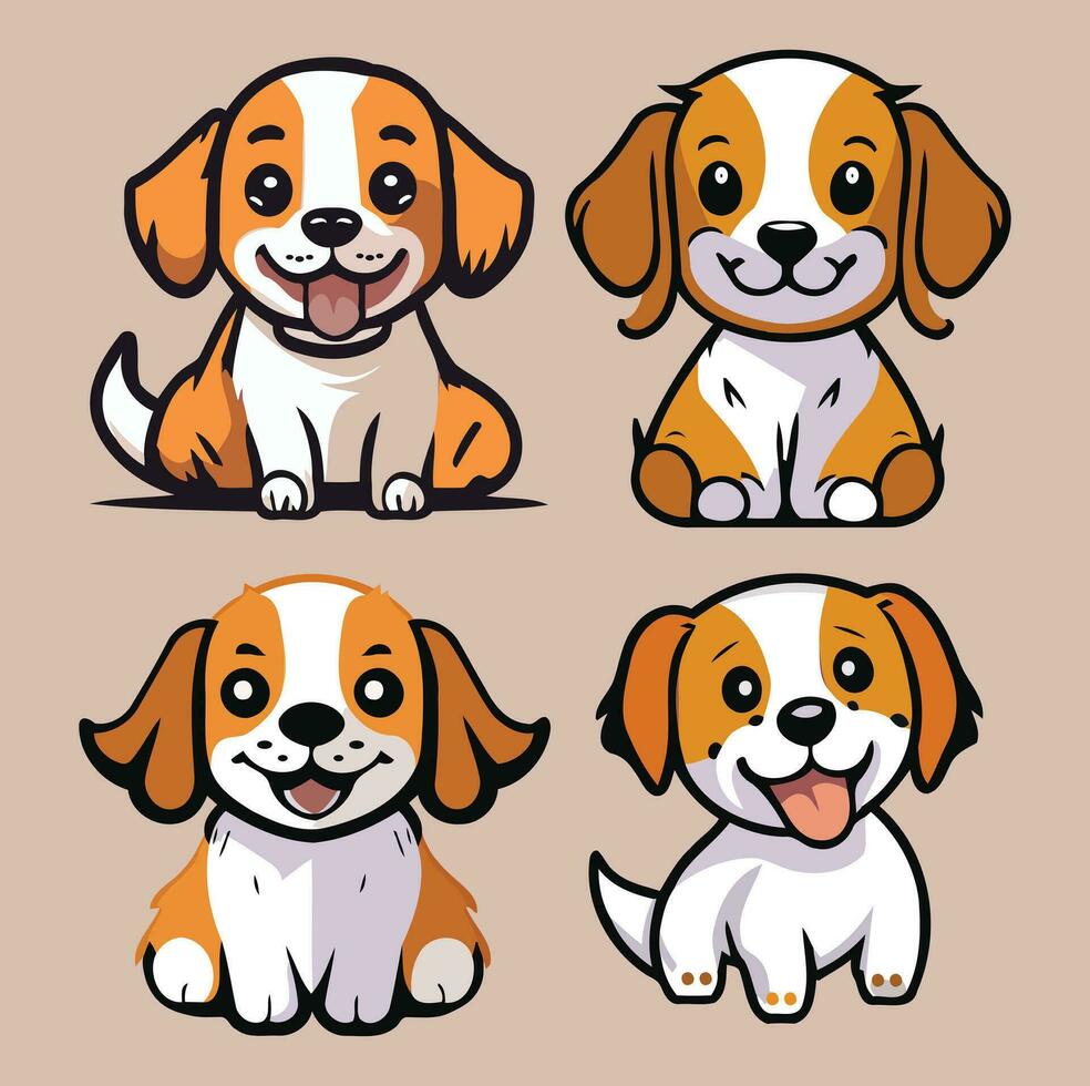 un conjunto de mascota perro logo vector ilustración