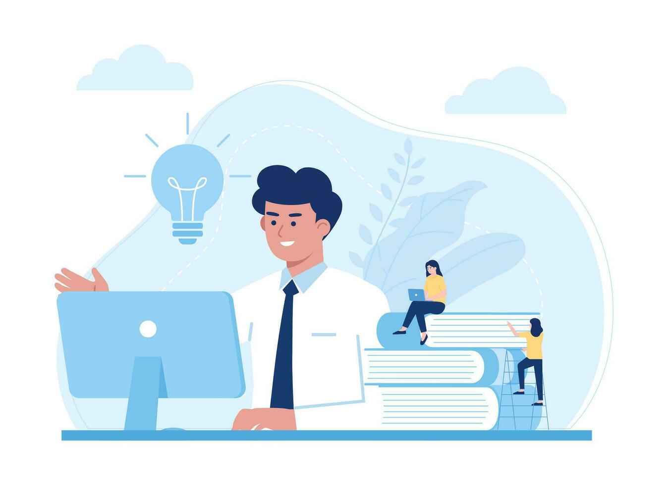 Webinar presentation trending concept flat illustration vector