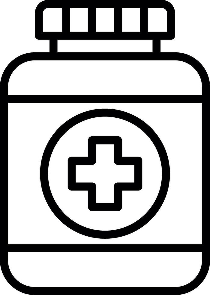 Pills Bottle Vector Icon Design